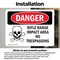 Signmission Rifle Range Impact Area No Trespassing Danger Sign, Vinyl Decal, 14in W x 10in L, 2PK OS-2PACK-DS-D-1014-L-1695 - alternate 2